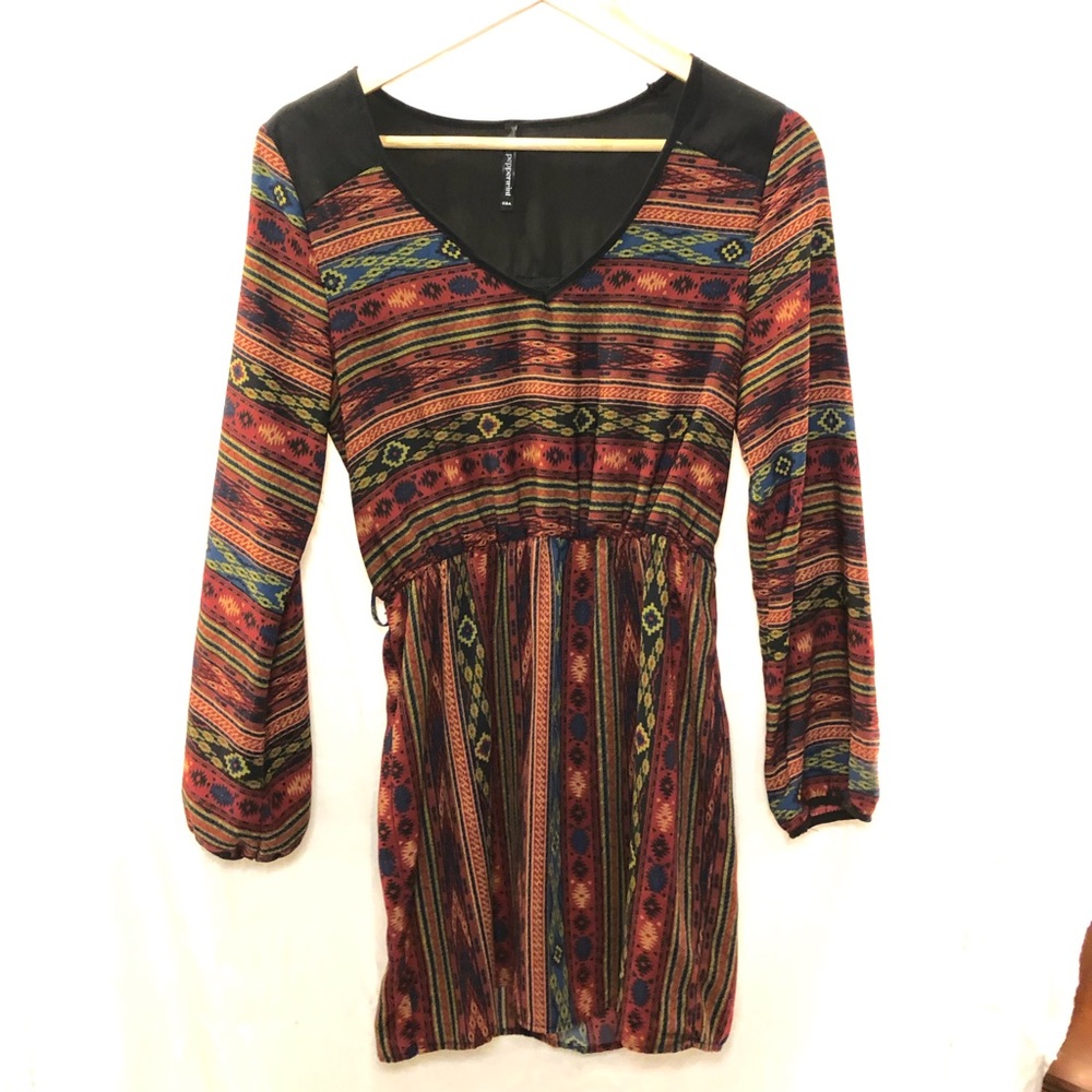 boho chic dress w elasticized waist